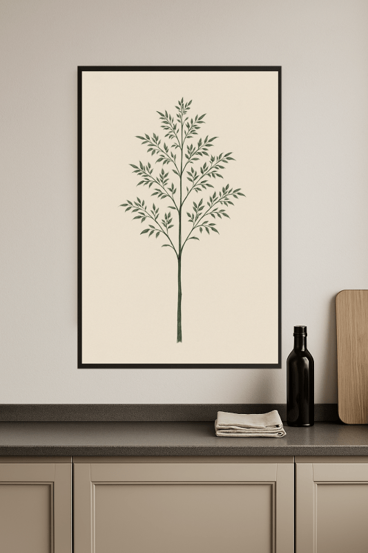Minimalistyczna Sztuka Zielonego Drzewa - CasaNookDecor