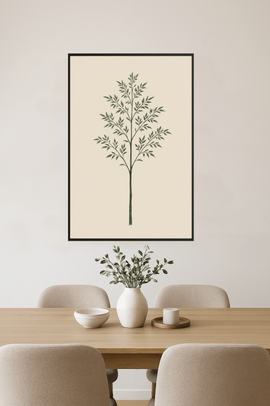 Minimalistyczna Sztuka Zielonego Drzewa - CasaNookDecor
