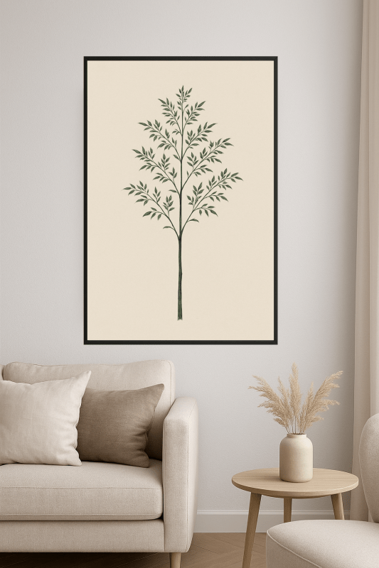 Minimalistyczna Sztuka Zielonego Drzewa - CasaNookDecor