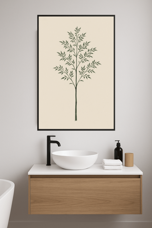 Minimalistyczna Sztuka Zielonego Drzewa - CasaNookDecor
