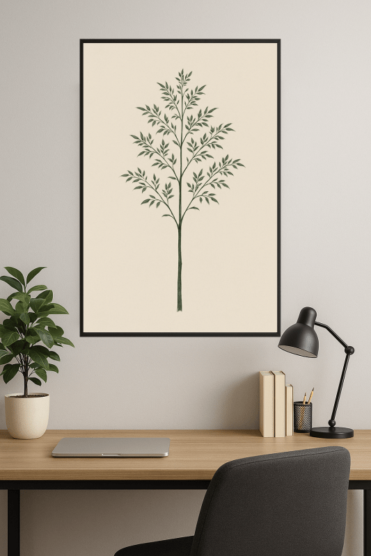 Minimalistyczna Sztuka Zielonego Drzewa - CasaNookDecor