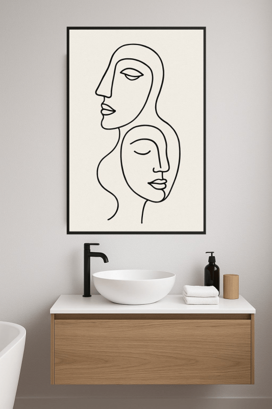 Minimalistyczne Twarze w Linii - CasaNookDecor