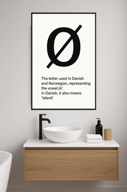 Minimalistyczny Druk Litery Ø - CasaNookDecor