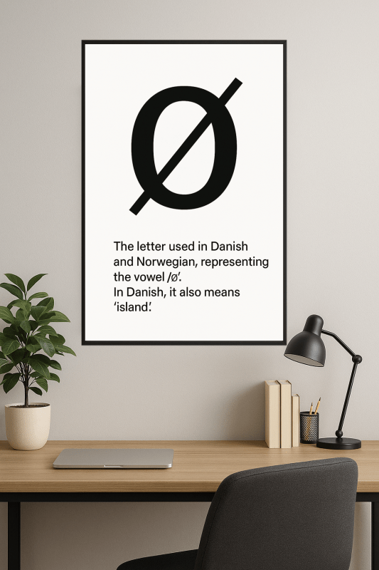 Minimalistyczny Druk Litery Ø - CasaNookDecor