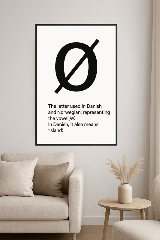 Minimalistyczny Druk Litery Ø - CasaNookDecor