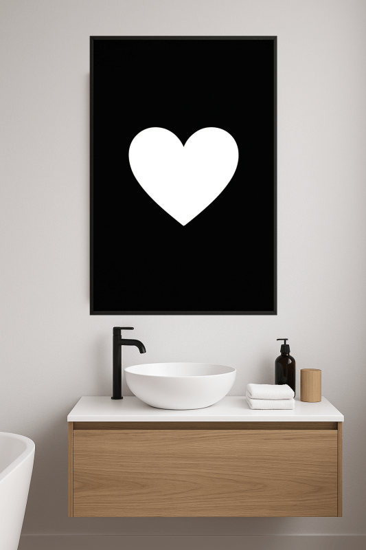 Minimalistyczny Druk Sztuki z Sercem - CasaNookDecor