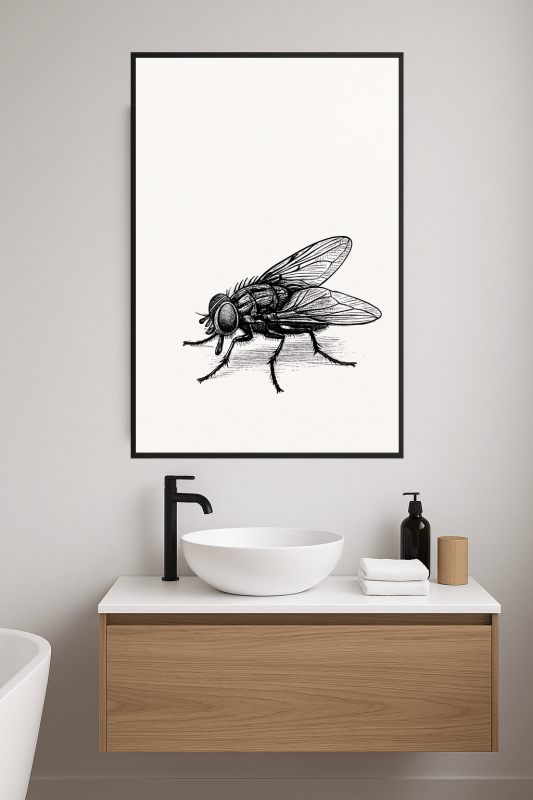 Minimalistyczny Plakat Sztuki Latającego Owada - CasaNookDecor