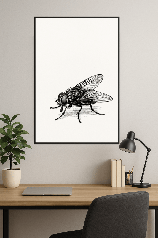 Minimalistyczny Plakat Sztuki Latającego Owada - CasaNookDecor