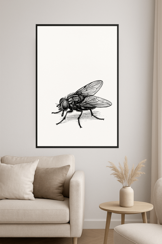 Minimalistyczny Plakat Sztuki Latającego Owada - CasaNookDecor