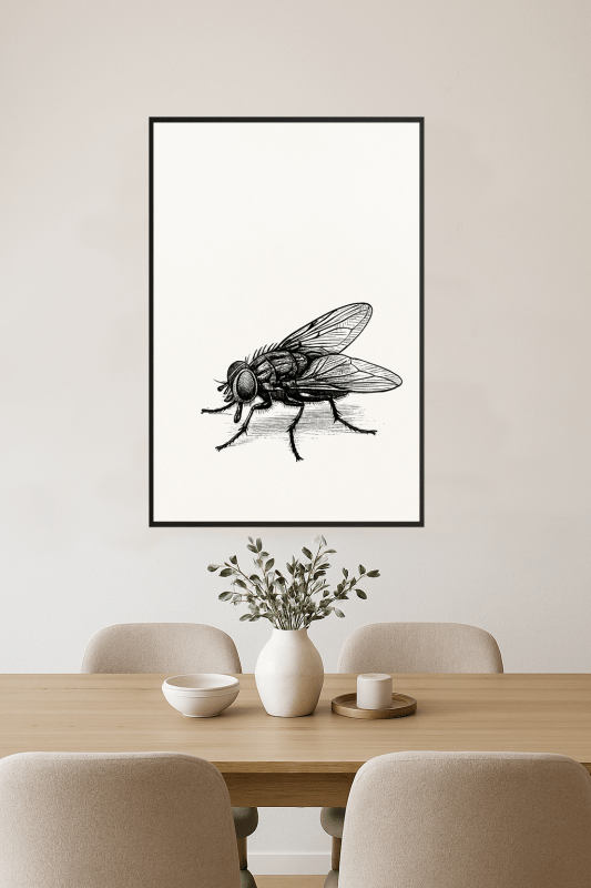 Minimalistyczny Plakat Sztuki Latającego Owada - CasaNookDecor
