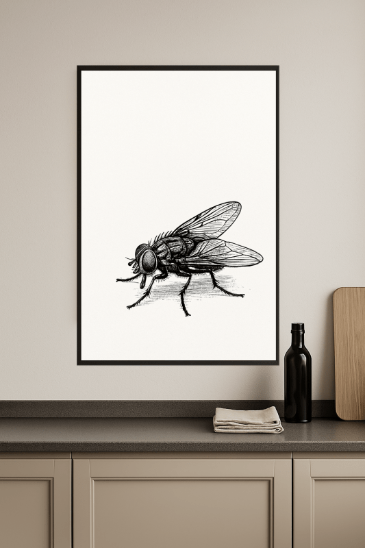 Minimalistyczny Plakat Sztuki Latającego Owada - CasaNookDecor