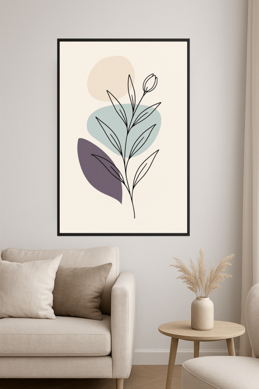 Minimalistyczny Plakat Sztuki Roślinnej - CasaNookDecor