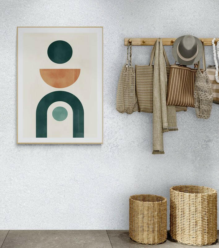 Minimalistyczny Plakat z Abstrakcyjnymi Kształtami - CasaNookDecor