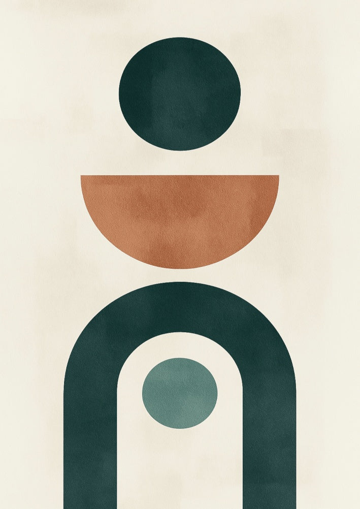 Minimalistyczny plakat - grafika z abstrakcyjnymi kształtami
