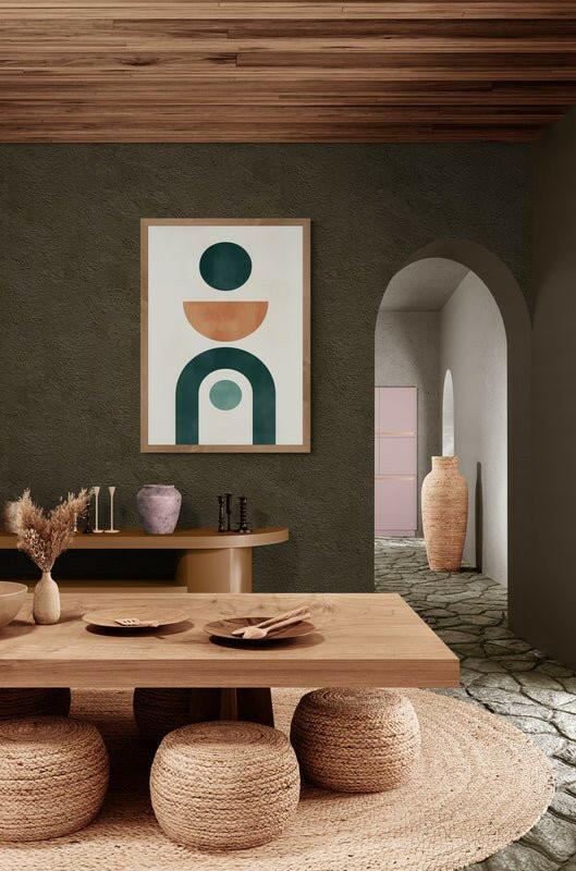 Minimalistyczny Plakat z Abstrakcyjnymi Kształtami - CasaNookDecor