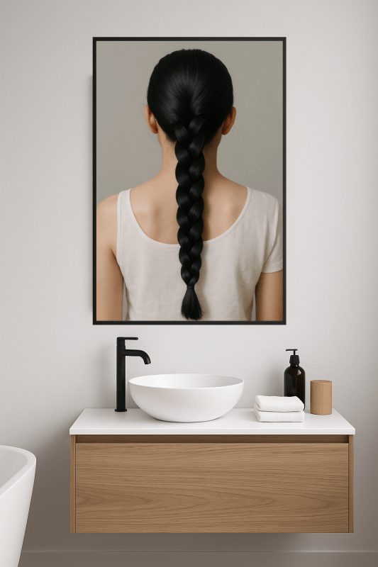 Minimalistyczny Portret Z Warkoczem - CasaNookDecor