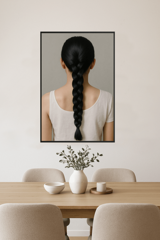 Minimalistyczny Portret Z Warkoczem - CasaNookDecor