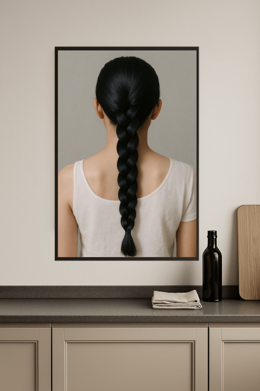 Minimalistyczny Portret Z Warkoczem - CasaNookDecor