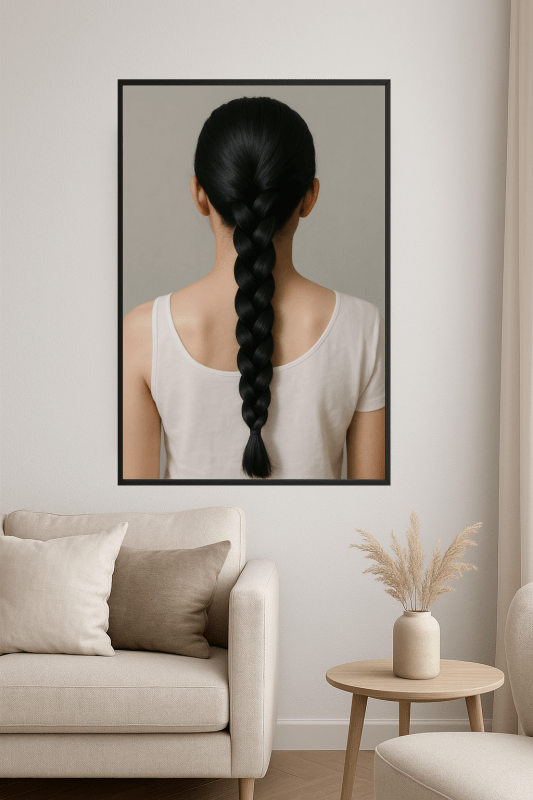 Minimalistyczny Portret Z Warkoczem - CasaNookDecor