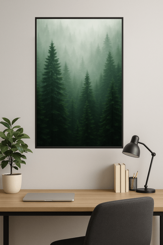 Misty Evergreen Forest - CasaNookDecor