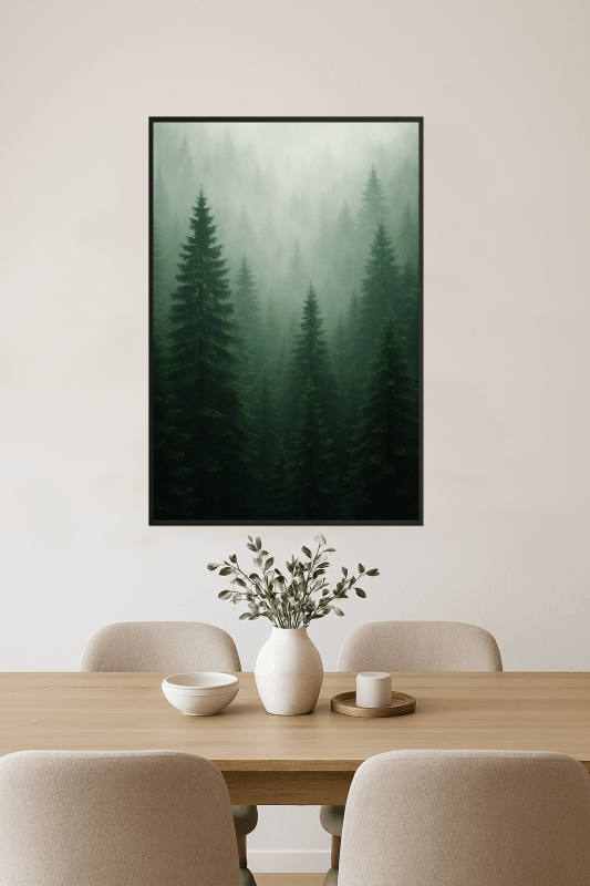 Misty Evergreen Forest - CasaNookDecor