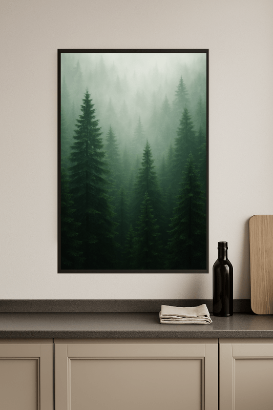 Misty Evergreen Forest - CasaNookDecor