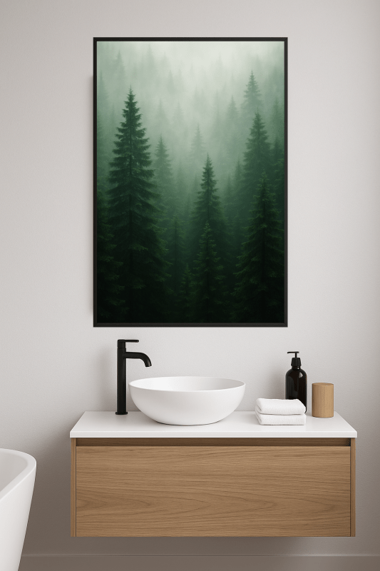 Misty Evergreen Forest - CasaNookDecor