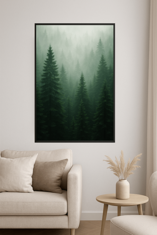 Misty Evergreen Forest - CasaNookDecor