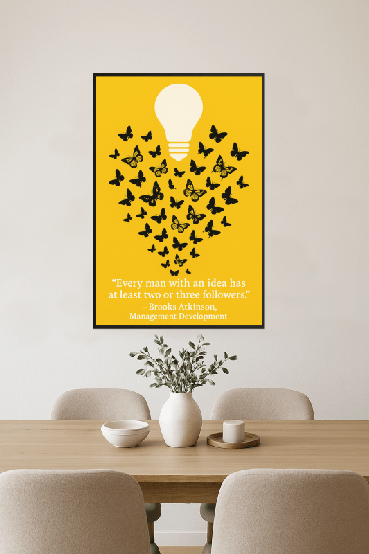 Motyle i Plakat Sztuki Żarówki - CasaNookDecor