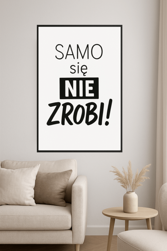 Motywujący Tekst w Druku - CasaNookDecor