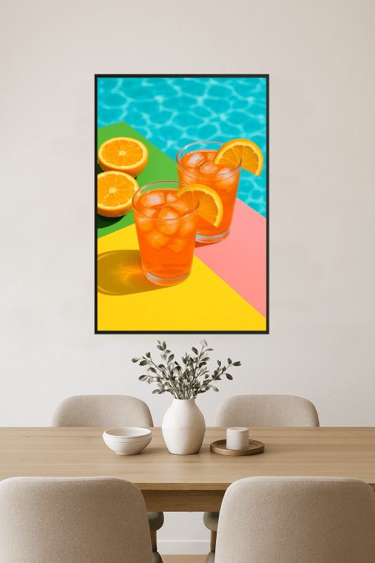 Mykonos - Plakat Sztuki Koktajlowej - CasaNookDecor