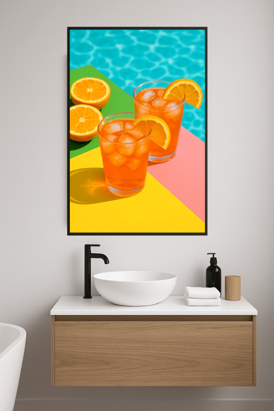Mykonos - Plakat Sztuki Koktajlowej - CasaNookDecor