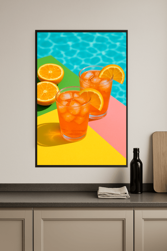 Mykonos - Plakat Sztuki Koktajlowej - CasaNookDecor