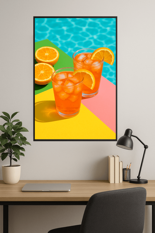 Mykonos - Plakat Sztuki Koktajlowej - CasaNookDecor
