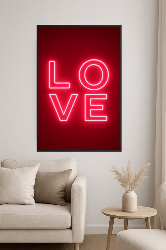 Plakat neonowy "Love" do wydruku