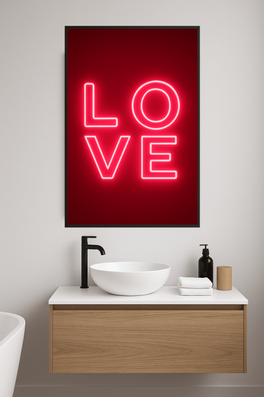 Plakat neonowy "Love" do wydruku