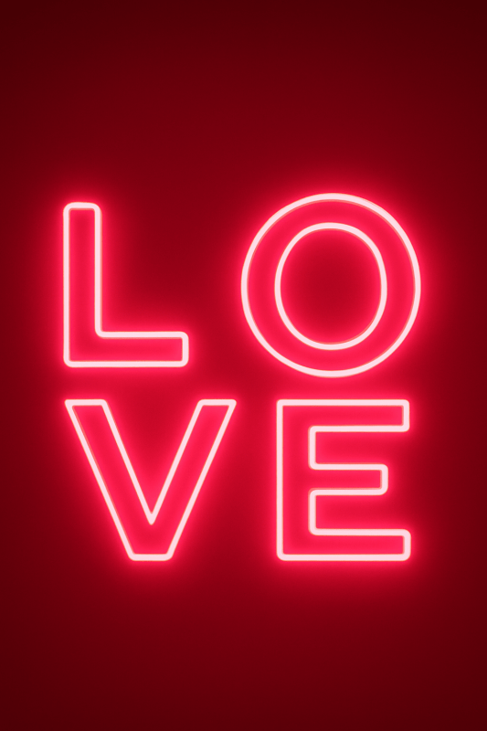 Plakat neonowy "Love" do wydruku