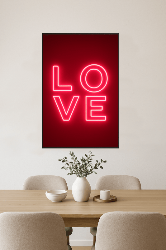Plakat neonowy "Love" do wydruku
