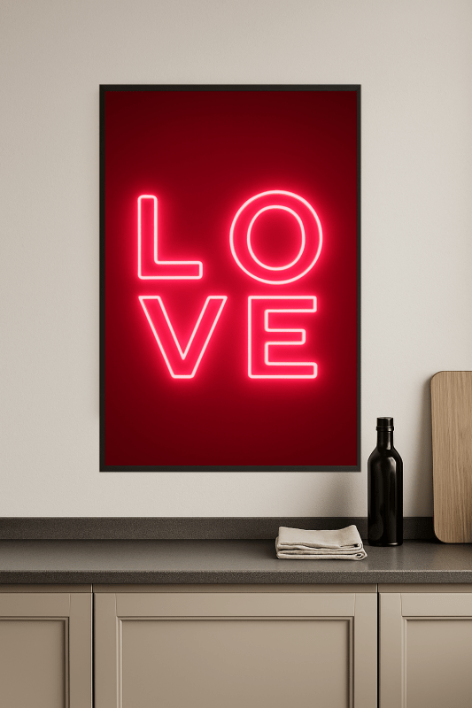 Plakat neonowy "Love" do wydruku