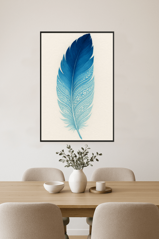 Niebieska Sztuka Piór Plemiennych - CasaNookDecor