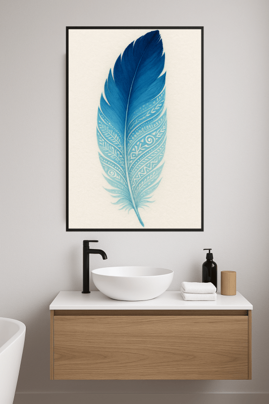 Niebieska Sztuka Piór Plemiennych - CasaNookDecor