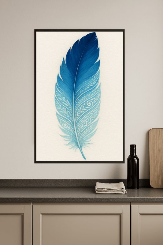 Niebieska Sztuka Piór Plemiennych - CasaNookDecor