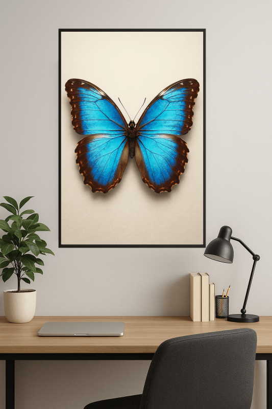Niebieski Motyl - Druk Sztuki - CasaNookDecor