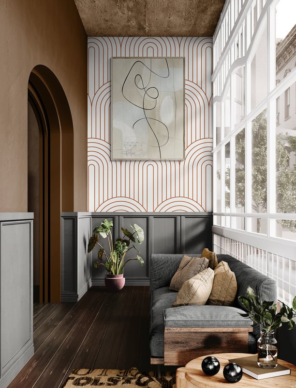Nowoczesna Abstrakcja Liniowa – Minimalistyczny Obraz w Beżach i Pastelach - CasaNookDecor