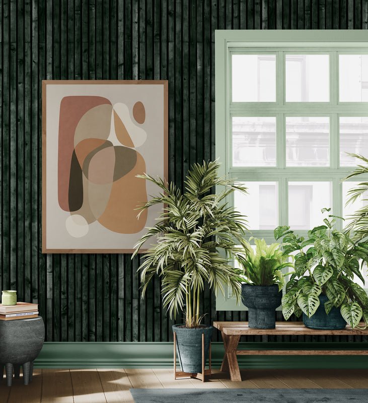 Nowoczesna Abstrakcja w Stylu Mid - Century – Obraz Dekoracyjny w Beżach i Brązach - CasaNookDecor