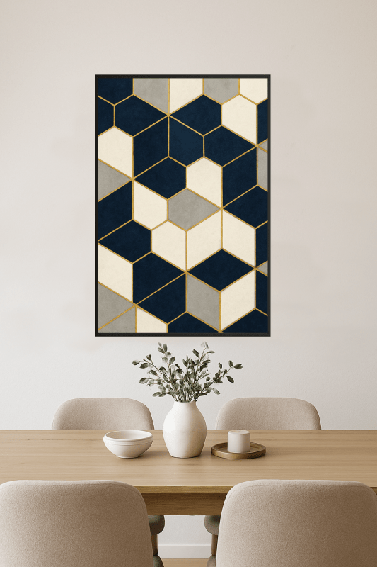 Nowoczesna Sztuka Geometryczna Sześciokąta - CasaNookDecor