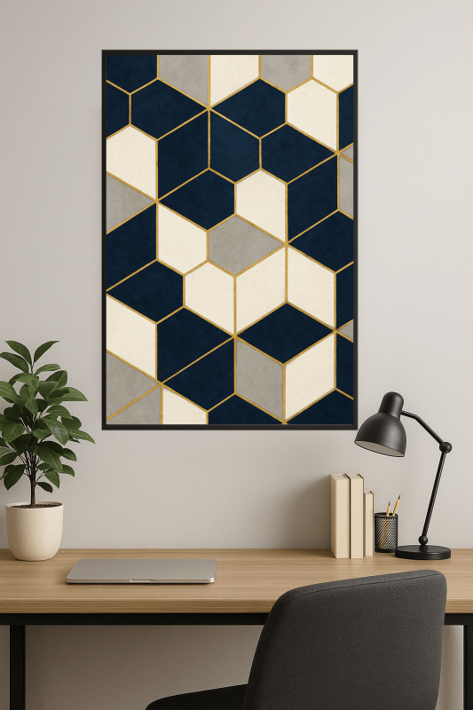 Nowoczesna Sztuka Geometryczna Sześciokąta - CasaNookDecor