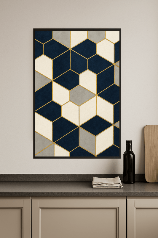 Nowoczesna Sztuka Geometryczna Sześciokąta - CasaNookDecor