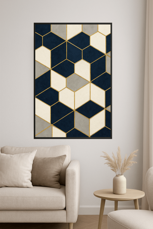 Nowoczesna Sztuka Geometryczna Sześciokąta - CasaNookDecor