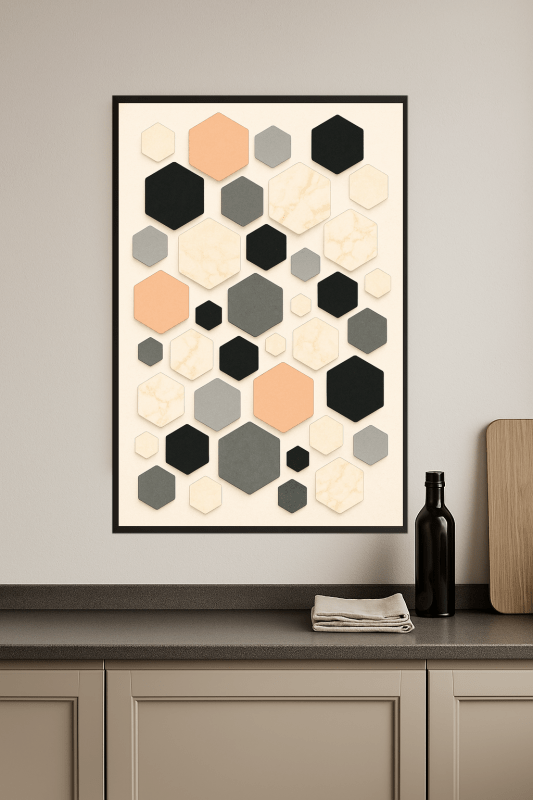 Nowoczesna Sztuka Ścienna Hexagon - CasaNookDecor